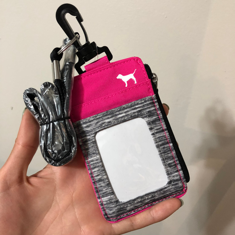 VS Pink Lanyard ID Card Wallet